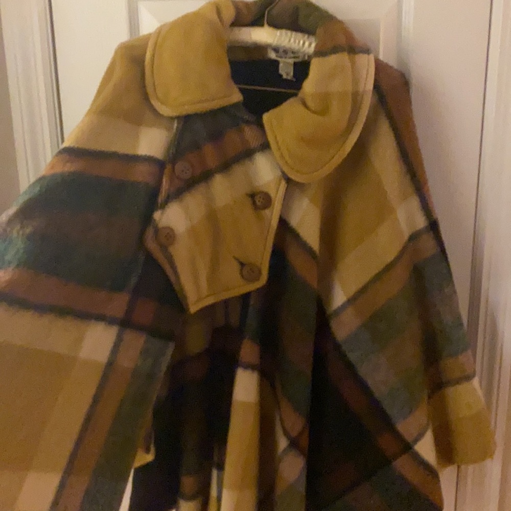 Vintage 100% Wool Poncho/Cape - Picture 3 of 7